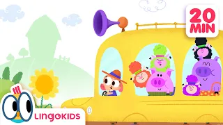 WHEELS ON THE BUS in the FARM & More Farm Songs 🚜🐄 | Songs for Kids | Lingokids