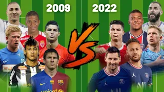 2009 vs 2022💪(Messi-Ronaldo-Neymar-Mbappe-Benzema-Salah)