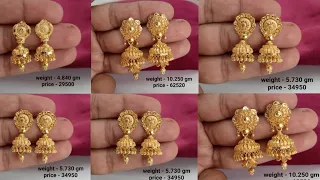 Latest hallmark gold Jhumki earrings designs with weight & price || new Jhumki collection || #jhumka