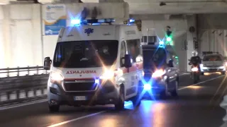 [SCORTA] 131-Ambulanza Croce D'oro Imperia+Fiat Scudo Polizia Penitenziaria Imperia in sirena