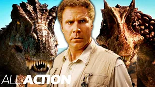 Will Ferrell Gets Chased By Two Tyrannosaurus Rexes | Land Of The Lost (2009) | All Action