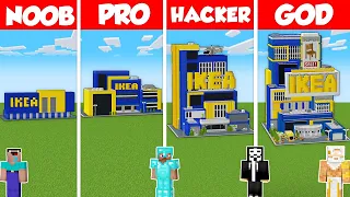 IKEA SHOP HOUSE BUILD CHALLENGE - Minecraft Battle: NOOB vs PRO vs HACKER vs GOD / Animation