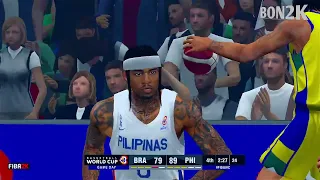 Gilas Pilipinas vs Brazil I Full Game Highlights | FIBA2K Simulation Game Only #gilaspilipinas