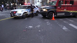 Elderly woman in critical condition after being hit by truck near Columbus Circle