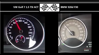 VW Golf 7 1.5 TSI ACT VS. BMW 320d F30 - Acceleration 0-100km/h