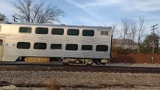 Metra Train going Outbound passing the Spaulding Junction, IL whistling Hi at us. 10/27/22.