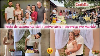 ALMOÇO DE CASAMENTO + ANIVERSÁRIO DO MARIDO / FIZ UMA SURPRESA PRA ELE 🥹 *ele não esperava* #PARTE3