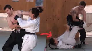 Female Karate Blackbelt Gets EXPOSED By Untrained Man