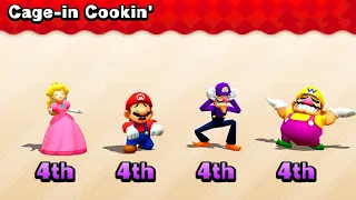 Mario Party Top 100 - Cage in Cookin' - Mario vs Peach vs Luigi vs Waluigi