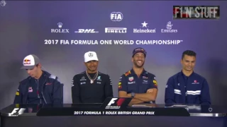 Daniel Ricciardo FUNNY Press Conference   2017 British GP