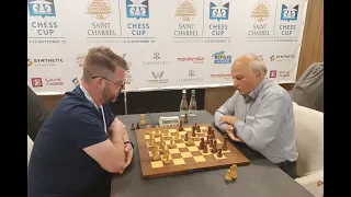 Девід Хейдон FM, ENG - Олександр Бєлявський GM, SLO. Saint Charbel Chess Cup'23.