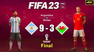 FIFA 23 - ARGENTINA vs. WALES - FIFA World Cup Final - Messi vs. Bale - PS5™ [4K]