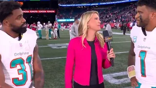 Raheem Mostert and Tua Tagovailoa NBC Postgame Interview | Dolphins vs Patriots NFL 2023