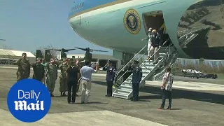 Trump and  Melania Trump arrive in storm-damaged Puerto Rico - Daily Mail