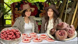 Baking Strawberry Bread for a Rustic Morning Breakfast | Village Cooking