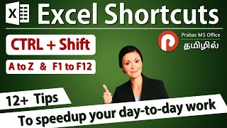 Excel Keyboard Shortcut in Tamil | CTRL + Shift + A to Z | F1 to F12 | Prabas MS Office