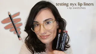 TESTING NYX LIP LINERS | NEUTRAL TONES | LIP SWATCHES OF THEM ALL !