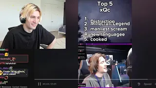 xQc reacts to "Top 5 xQc Moment"