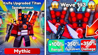 NEW EP 73 PART 2 UPDATE 😍 I GOT NEW KNIFE UPGRADED TITAN SPEAKERMAN! 😱 - Roblox Toilet Tower Defense