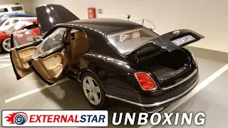 Unboxing of 1:18 Bentley Mulsanne 2010 black by Rastar