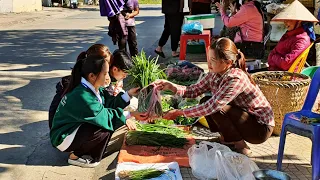 Harvest wild tree cores & green vegetables goes to the maket sell | XH Building New Life