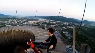 Daredevil Climbs 160M Chimney In Slovakia