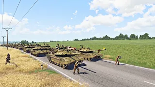 Huge Russian Military Armored Convoy was Destroyed By Ukrainian Bayraktar TB2 Drone-ARMA 3