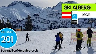 Ski Arlberg St. Anton Lech Austria / ski run 201, short video 55"