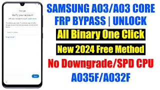 Samsung A03 Core FRP Bypass || Samsung A032F Google Account Bypass