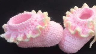 Crochet baby booties or crochet baby shoes EASY 3-6M - How to crochet - Crochet for Baby