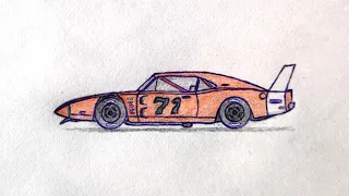 HOW to DRAW a DODGE CHARGER DAYTONA