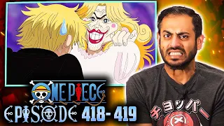 An Island of CROSSDRESSERS??? One Piece Episodes 418 - 419 - Nahid Watches #reaction