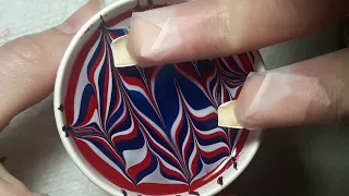 4th of July Chevron Water Marble | No Worries Nail Art