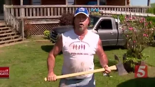 Squatter Comes At Nashville TV News Crew With Axe