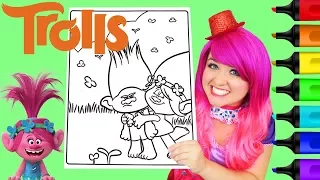 Coloring Trolls Poppy & Branch Coloring Book Page Colored Markers Prismacolor | KiMMi THE CLOWN