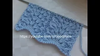 Вяжем красивый ажурный узор спицами. Knitting