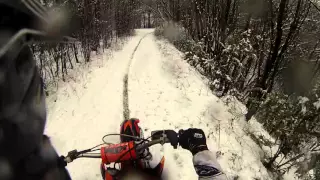 ktm sx 125/ first ride in snow