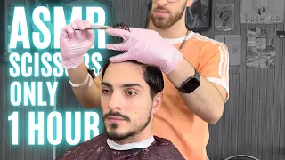 ASMR BARBER 💈 Scissors Only - 1 Hour! No Talking!