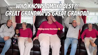 PRANK ON GREAT-GRANDMA: Quizzing to see who knows Amaya best BUT we’ve told great grandad theanswers