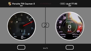 Porsche 718 Cayman S VS Audi TT RS 400 // 0-250 km/h