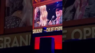 Emily Ann Roberts and Larry Gatlin at the Grand Ole Opry