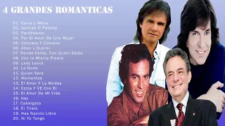 4 GRANDES ROMANTICOS. MUSICA ROMANTICA. ROBERTO CARLOS. CAMILO SESTO. JULIO IGLESIAS. JOSE JOSE