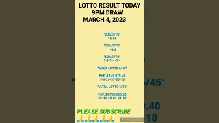 Lotto Result Today 9pm Draw March 4, 2023 || PCSO Lotto Swertres Result 9pm Draw