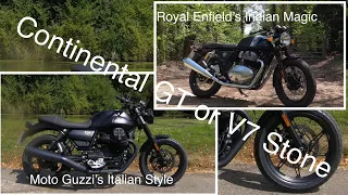 Royal Enfield Continental GT v Moto Guzzi V7 Stone - Indian Magic or Italian Style?