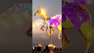 The neon lights of Burning Man's art installations light up the desert #Shorts