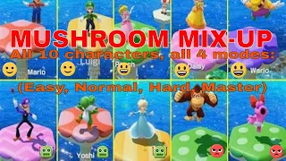 Mario Party Superstars - Mushroom Mix-Up - (Easy 🙂 - Normal 😃 - Hard 🤖 - Master 😡) All 10 Characters