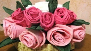 ЦВЕТЫ ИЗ САЛФЕТОК / Beautiful Paper Flower / ✿ Роза за 5 минут Поделки Декор Украшения