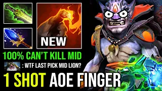 100% CAN'T KILL Hyper Carry Mid Lion 1 Shot AOE Finger Perma Stun Lock Burst Down ALL Dota 2