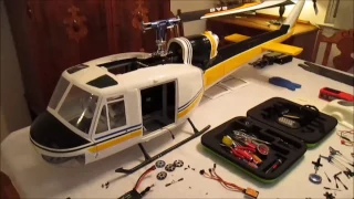800 size HUEY model helicopter PROJECT and FLUVAL 406 custom intake.