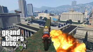 GTA V CARRERA LOCA!! PUENTES ENTRE EDIFICIOS PARKOUR CUESTAS Y RAMPAS FUNNY MOMENTS xFaRgAnx